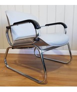 NAMCO Warren McArthur 1950/60&#39;s Arm Chair Flat Tube Chrome Vinyl Seat @G... - £222.23 GBP