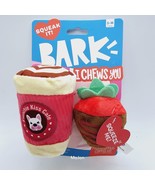 BARK &#39;I Chews You&#39; Frenchie Kiss Cafe Strawberry Dog Toys Size S-M - $22.05 CAD