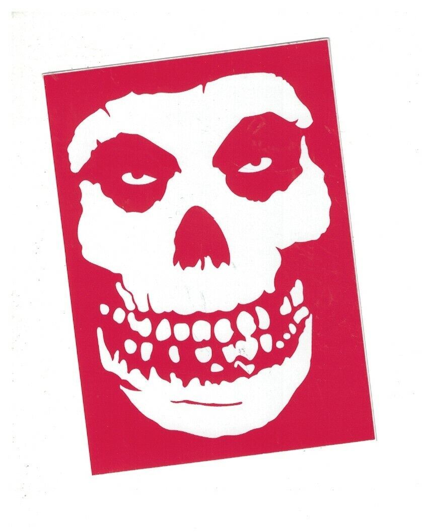 Misfits skull logo red Vinyl Sticker punk rock 4&quot; x 3&quot; - $1.99