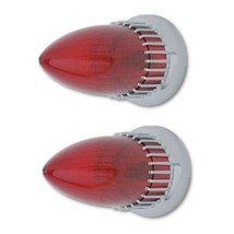 Red Flush Mount Rear Tail Brake Light Lens Assembly Pair for 59 Cadillac - £55.27 GBP