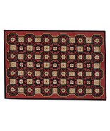 Primitive Farmhouse Folk Star Handcrafted Hooked Area Rug 4 x 6 By Park ... - £239.77 GBP