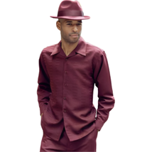 Men's MONTIQUE Two Piece Set Walking Leisure Suit 2391 Wine Tone on Tone image 5