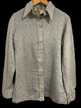 NWT 70s Pierre D’Alby Shirt Womens Large Acrylic Gray Orange Geometric D... - $26.53
