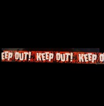 Zombie Fright Caution Tape -KEEP OUT- Halloween Party Prop Decoration-RED BLOODY - £3.01 GBP