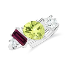 Kicky &amp; Perky 925 Sterling Silver Lemon Quartz, Rhodolite Ring Jewelry F... - $1,233.55 MXN