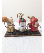 S&#39;MORES Ornaments set 3 Basketball Football players Midwest Seasons Cann... - $501.46 MXN