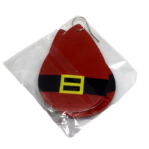 Pierced Earrings Santa Claus Red Suit Black Belt Gold Buckle Faux Leathe... - £7.71 GBP