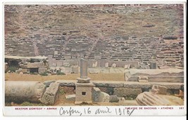 GREECE ATHENS Theatre of Dionysus, View frm Ground Level, c1916 Vintage Postcard - £3.86 GBP