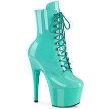 PLEASER ADORE-1020 Aqua Green 7&quot; High Heel Platform Lace Up Women&#39;s Ankle Boots - £69.56 GBP