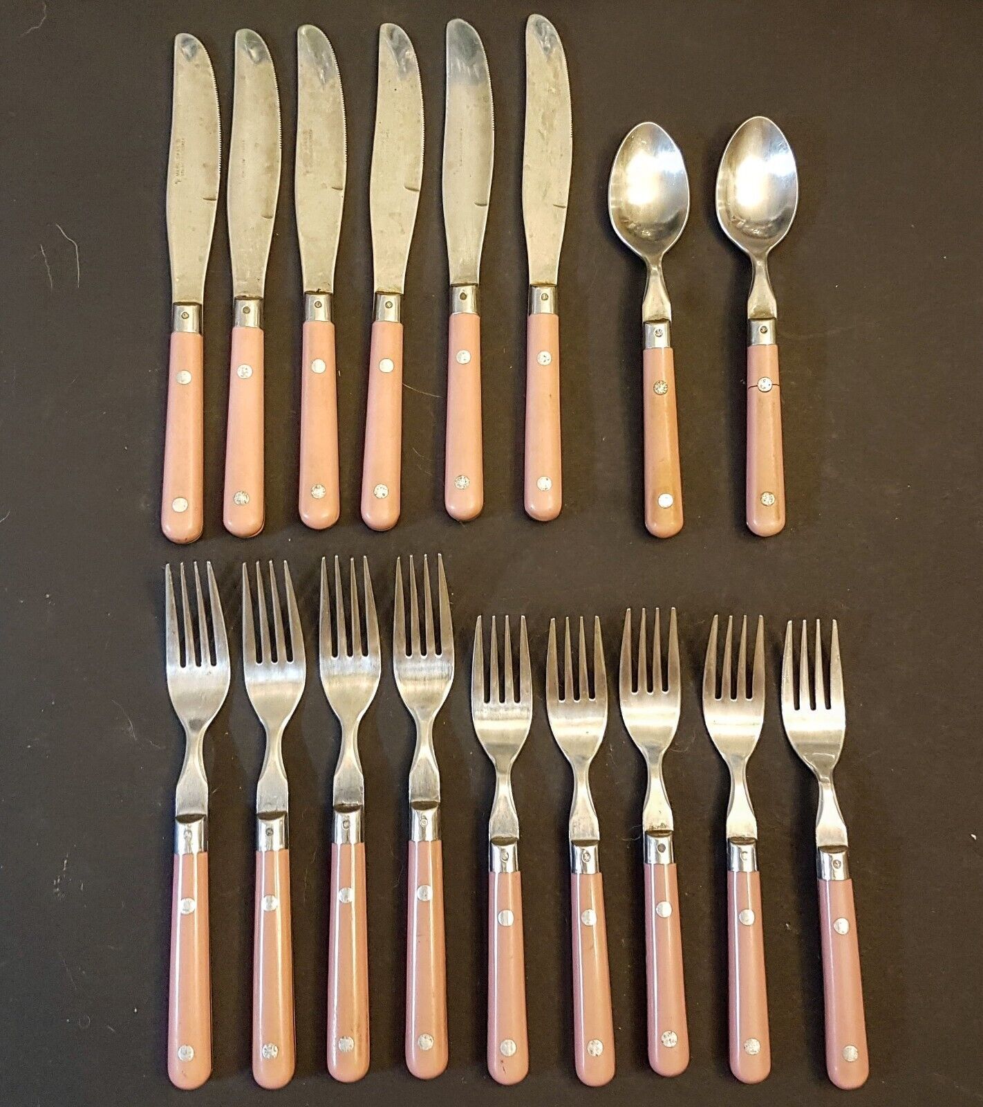 Mardi Gras Mauve CHOICE Fork Knife Washington Forge VTG Stainless Flatwa... - $6.92