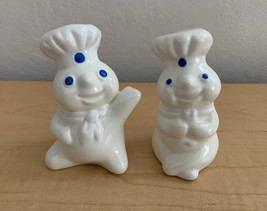 Vintage 1997 Pillsbury Doughboy Poppin&#39; Fresh Ceramic Salt &amp; Pepper Shakers - £11.86 GBP