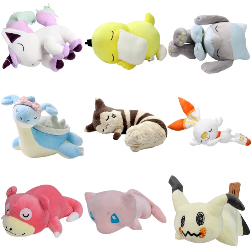 Sleeping Pokemon Lucario Mimikyu Scorbunny Kawaii Plush Toys Pilows Cute Anime - £20.55 GBP+