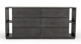 63" Grey Solid Wood Six Drawer Double Dresser - $26,967.37 MXN