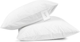 Set of Two 100 Cotton Hotel Down Alternative Made in USA Pillows Three Comfort L - $40.23