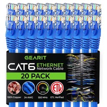 GearIT Cat 6 Ethernet Cable 3 ft (20-Pack) - Cat6 Patch Cable, Cat 6 Patch Cable - £60.74 GBP