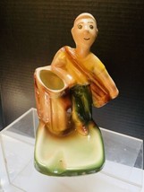 Caddie Laddie pottery figurine Dresser Caddy ashtray 8-in Pipe Stand MCM - $36.45
