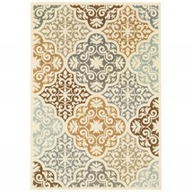 Gray and Ivory Moroccan Indoor Outdoor Area Rug - £163.81 GBP