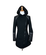 Blanc Noir Jacket Small Black Update Traveler Cotton Faux Leather Zip Up... - £59.86 GBP