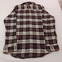 Stanley Flannel Button Shirt  Brown & White Plaid Long Sleeve - Size Men's  L image 2