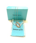 Tiffany &amp; Co. Geometric Oval Necklace Pendant Top Silver SV 925 W/Box Au... - $264.63 CAD