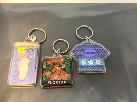 3 Vintage Souvenir Keyring Florida Usa Keychain Foot Print 3 Porte-Clés Dolphins - £14.71 GBP