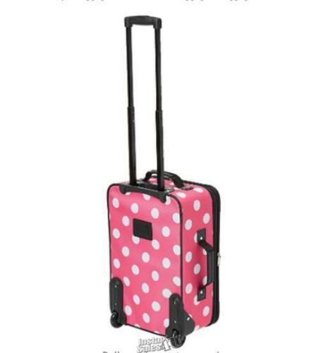 Primary image for Rockland 2-Piece Luggage Set Pink And White Polka Dot On Wheels Expanding Handle