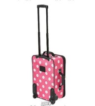 Rockland 2-Piece Luggage Set Pink And White Polka Dot On Wheels Expanding Handle - £44.77 GBP