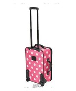Rockland 2-Piece Luggage Set Pink And White Polka Dot On Wheels Expandin... - $77.28 CAD