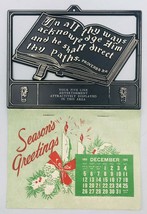 1965 Silhouette Black Plastic Bible Proverbs 3:6 Salesman Sample Calendar  - $13.99