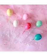 Balloon Colorful Rainbow Cake Toppers (Set Of 6) 6&quot; X 1&quot; - £3.15 GBP