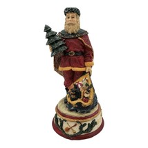 Holiday Santa Claus We Wish You A Merry Christmas Music Box Ceramic Figurine - £19.50 GBP