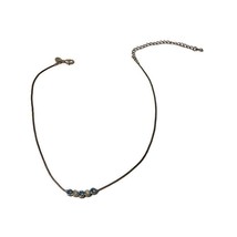 Lia Sophia Necklace Signed 5 Stone Serpentine Crystal Silver Tone Jewelry Beauty - £7.88 GBP