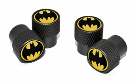 Set Of 4 Black Batman Universal Knurling Car Truck Air Valve Stem Caps - £23.76 GBP