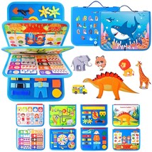 Busy Board - Montessori Toys For Toddlers 1-6 Year Old - 10-In-1 Shark Busy Book - £38.30 GBP