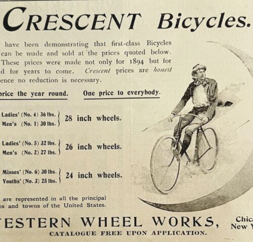 Crescent Bicycles 1894 Advertisement Victorian Bikes One Price For All #... - £18.96 GBP