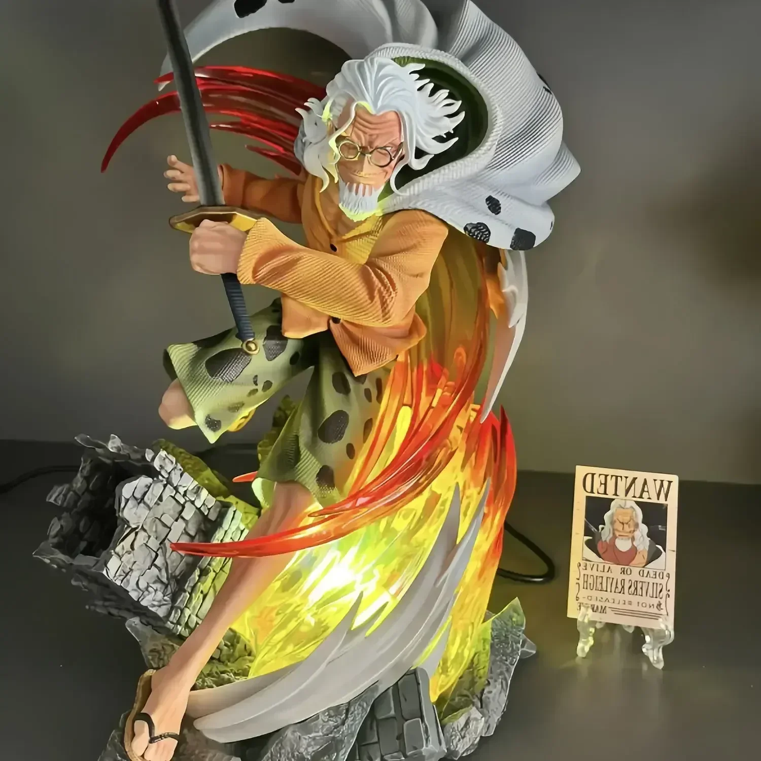 Anime One Piece Silvers Rayleigh Figures 34cm Gk Action Figures Model Doll Room - £161.86 GBP