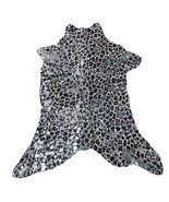 Leopard Print Calf Skin with Silver Metallic Acid Washed Size: 40x33&quot; Z-070 - $106.96 CAD