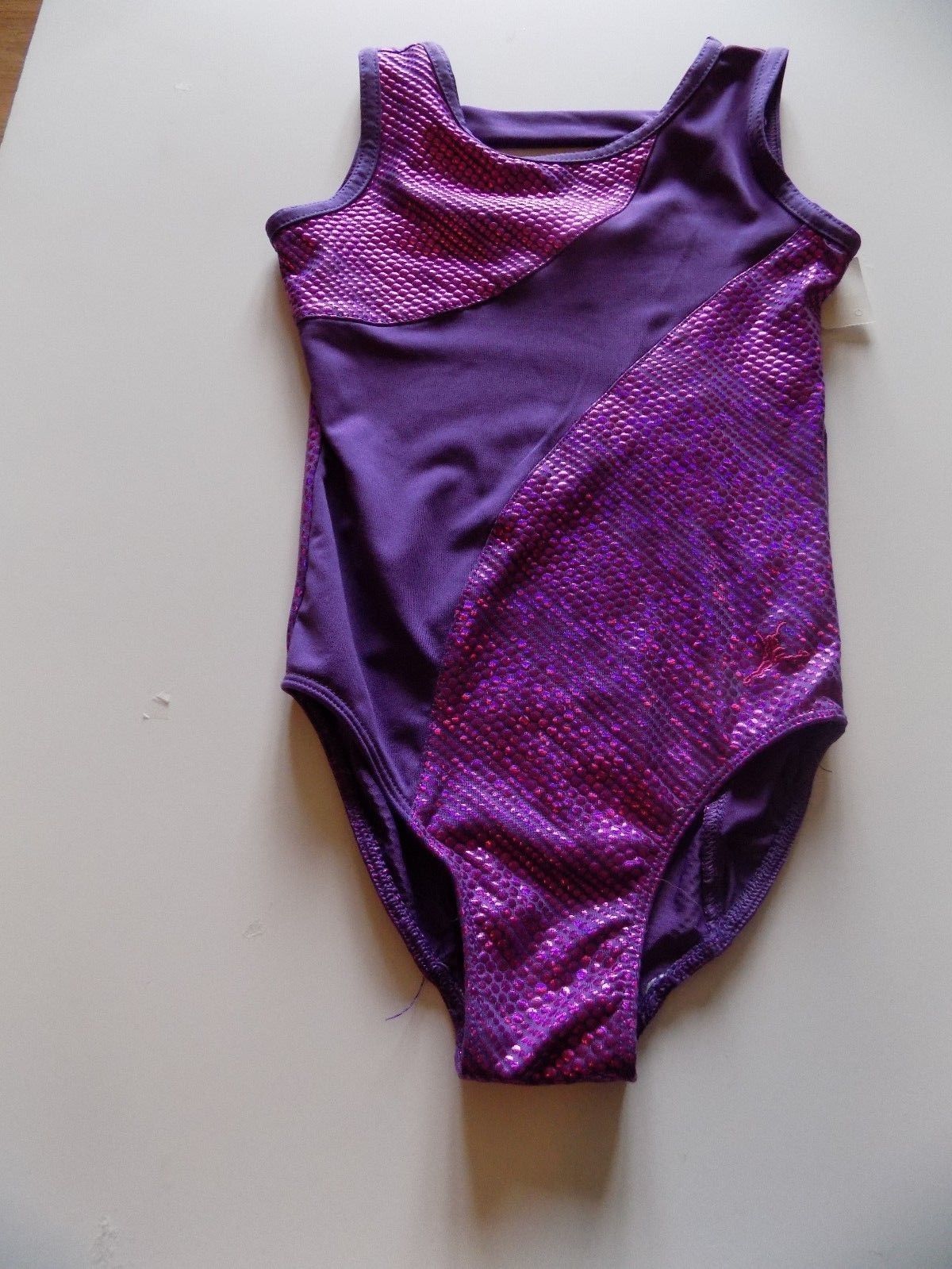 Primary image for Size XS Future Star Capezio Dance Gymnastics Leotard Purple Metallic Shine EUC
