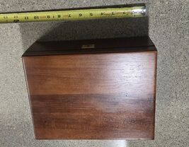 Lockable Wooden Acacia Jewelry Storage Box with a Hinged Lid and a Brass... - $64.35