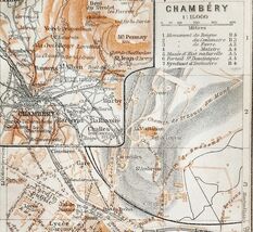 An item in the Antiques category: Map Chambery Southern France Rare 1914 Lithograph WW1 Street Mini Sheet DWAA20B