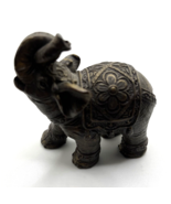 Elephant Standing Brass Small Ornament Statue Trunk up 3 &quot; Tall. For Luc... - $93.29 MXN