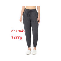 Womens Summer Joggers   French Terry Pants Relaxed Fit Charcoal Gray - £15.95 GBP