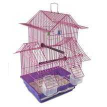 Pink 18-inch Medium Parakeet Wire Bird Cage For Budgie Parakeets Finches Small - £29.19 GBP