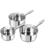 Michelangelo Stainless Steel Saucepan Set With Lids 1Qt &amp; 2Qt &amp;, Dishwas... - $2,226.88 MXN