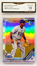 Graded 10! Hot Wander Franco Rookie Refractor 2019 Bowman Chrome #BDC93 Rays - £1,035.90 GBP