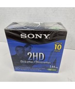 SONY Micro 3.5&quot; Floppy Disc Double Sided IBM Formatted MFD-2HD 10 Pack NEW - £12.10 GBP