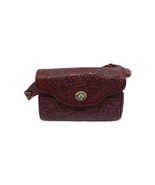 Vintage Hand Tooled Mexican Leather Purse Hand Bag RED Floral Western Co... - $463.17 MXN