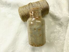 Bottle Handmade Resin Clear Gold Flakes Real Cork Entirely Useable Resin... - €12,94 EUR