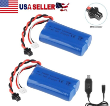 2x 7.4V 1500mAh Li-ion Battery JST Plug with Charger for RC Car Boat Hel... - £19.36 GBP