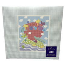 Hallmark Photo Album Blue Checked Noah's Ark 200 Photos Acid Free NEW - $14.24